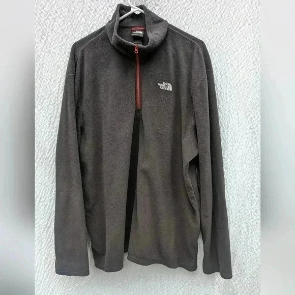The North Face Men's Gray/Red Quarter Zip-up Pullover Fleece Jacket Size XXL - Picture 5 of 5